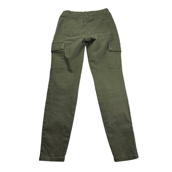 Rewash Womens High Rise Cargo Pants Size 5/27 Skinny Olive Green Cotton Blend - Picture 4 of 8